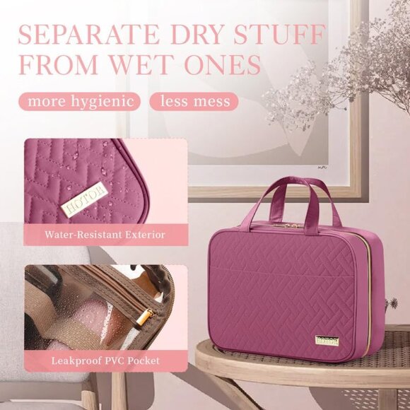 Travel Toiletry Bag Waterproof Hanging Organizer for Women Men Medium - Picture 6 of 7